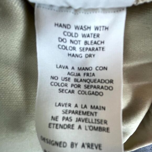 A'reve Dress Small Grey Sheer Lace Coquette Ruffle Hem Boho Tie Neck Demure - Picture 9 of 9